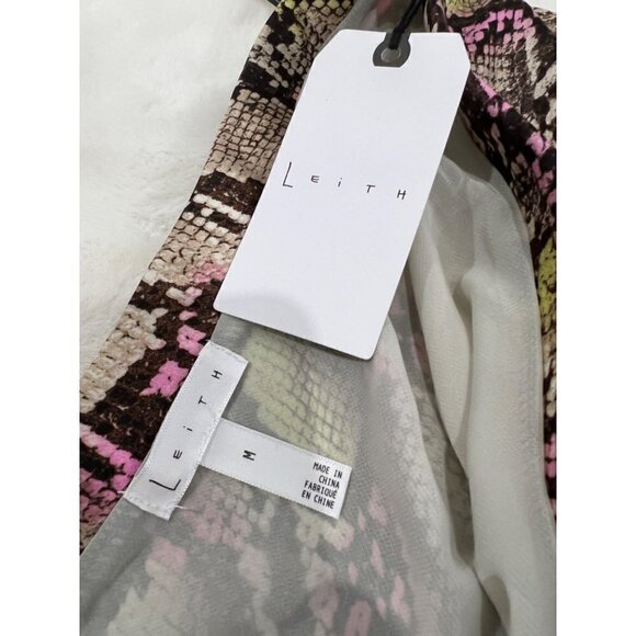 NWT Leith Size M Taupe Pink Tan Green Snakeskin Midi Skirt MSRP $49 - Picture 10 of 11